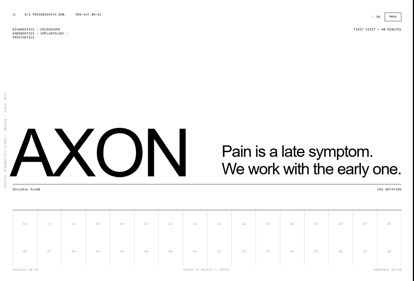 Axon case — dental clinic website